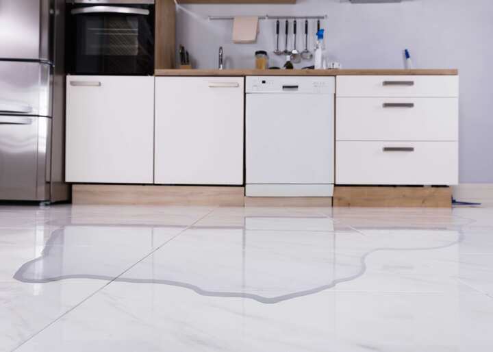 Water-Damage-Mold-Removal A kitchen in need of water extraction and drying services in Bethlehem, PA.
